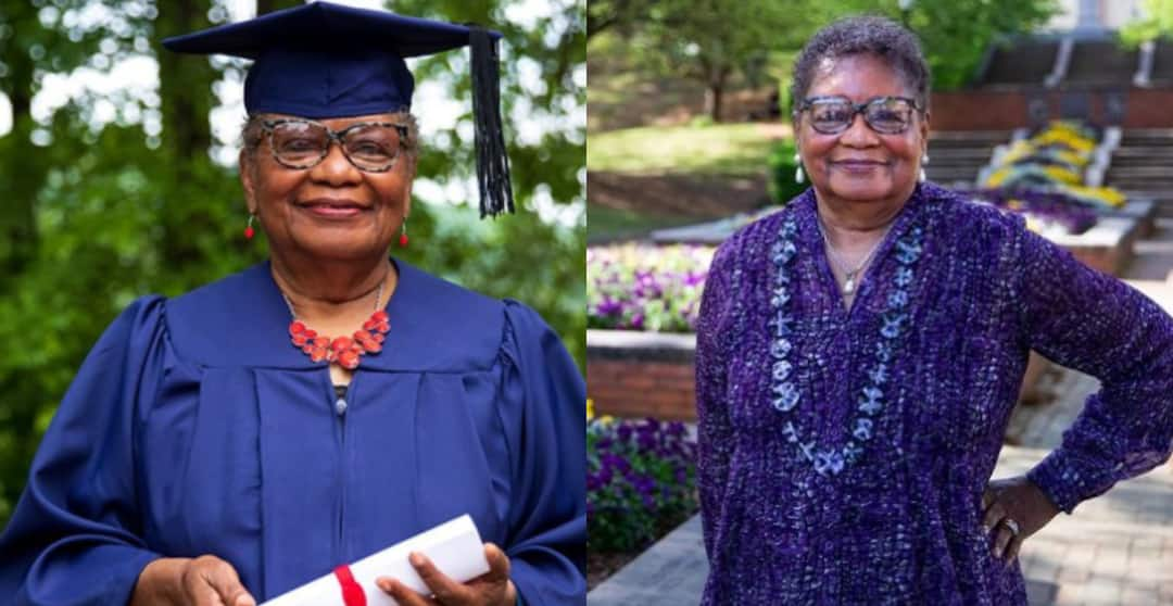 Joy as great-grandmum who worked as cleaner for nearly 30 years earns degree at 78